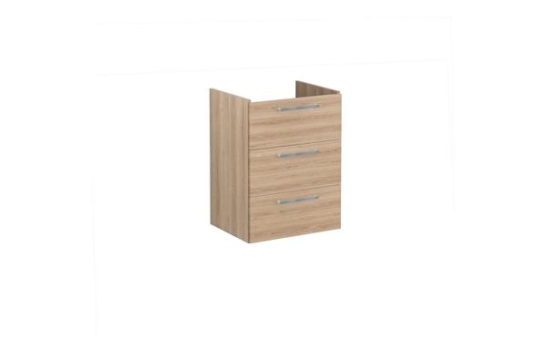 VitrA Root Flat 60cm 3 Drawer Washbasin Unit - Natural Oak